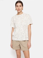 Jigsaw White 100% Cotton Printed Sheer Top - Image 1 of 7