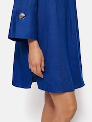 Jigsaw Blue 100% Linen Kaftan Dress - Image 4 of 6