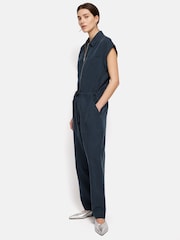 Jigsaw Blue Denim Zip Front 100% Cotton Jumpsuit - Image 3 of 6