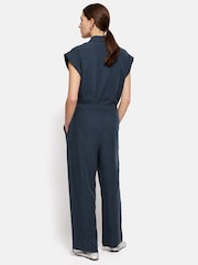Jigsaw Blue Denim Zip Front 100% Cotton Jumpsuit - Image 5 of 6