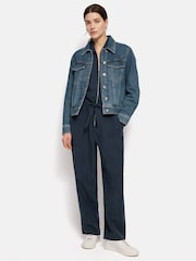 Jigsaw Blue Denim Zip Front 100% Cotton Jumpsuit - Image 6 of 6