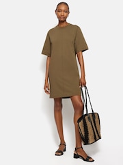 Jigsaw Green 100% Cotton Riley T-Shirt Dress - Image 3 of 6