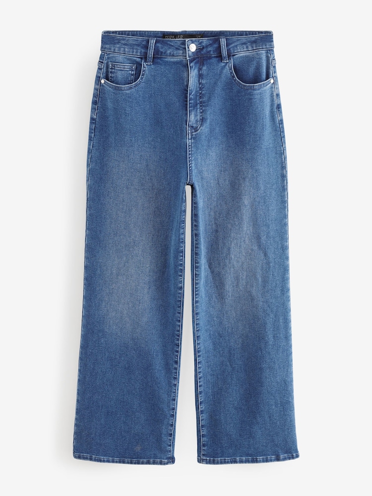 Blue Wide Leg Brushed Jeans - Image 1 of 1