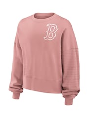 Fanatics Womens Boston Red Sox Statement Crewneck Pink Jumper - Image 3 of 3