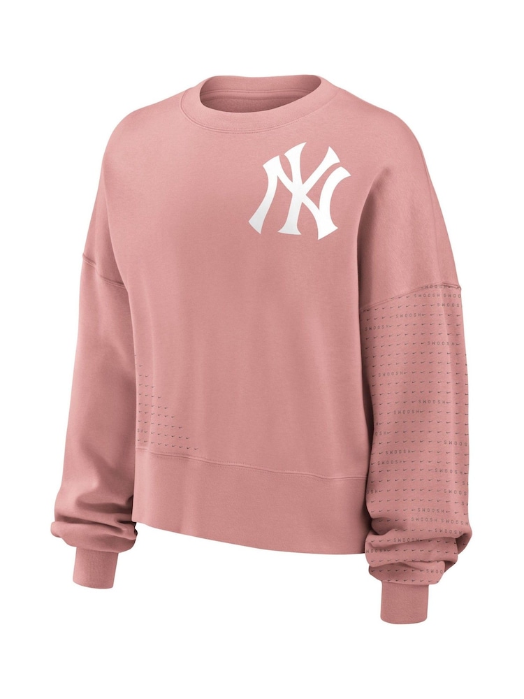 Fanatics Womens Pink New York Yankees Statement Crewneck Jumper - Image 2 of 3 Fanatics Womens Pink New York Yankees Statement Crewneck Jumper - Image 2 of 3