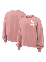 Fanatics Womens Pink Los Angeles Dodgers Statement Crewneck Jumper - Image 1 of 3