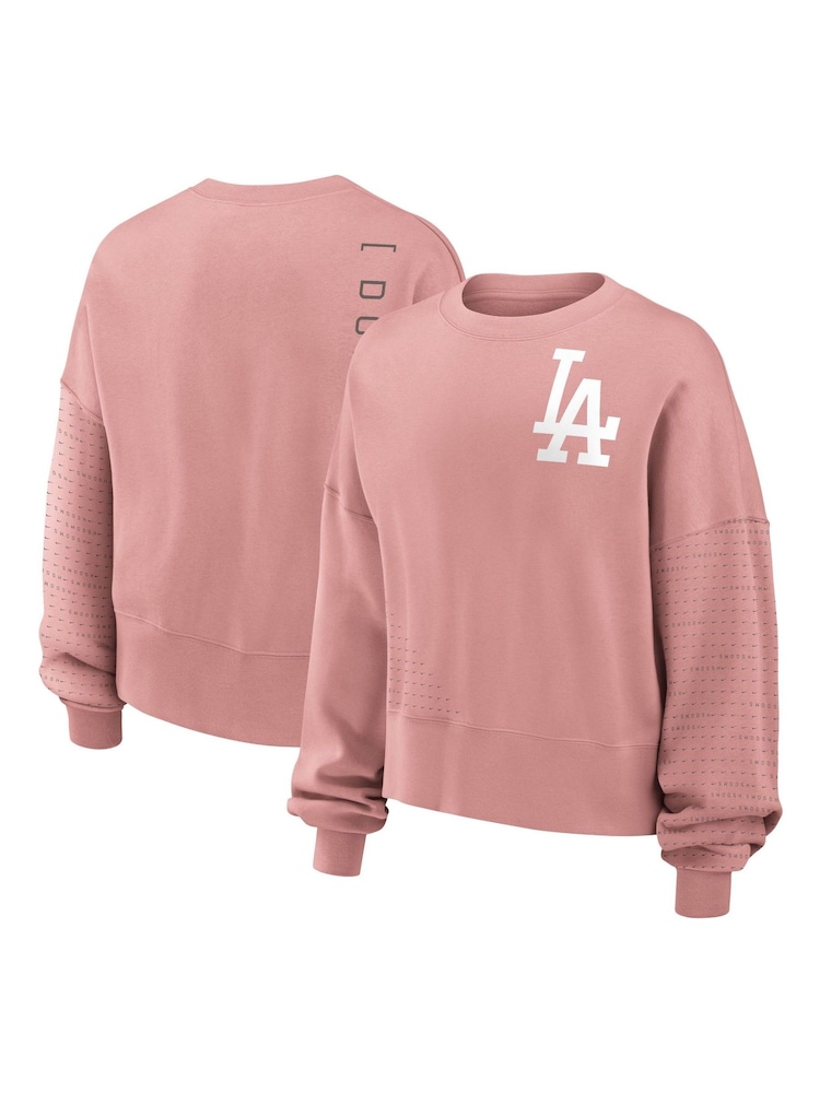 Fanatics Womens Pink Los Angeles Dodgers Statement Crewneck Jumper - Image 1 of 3