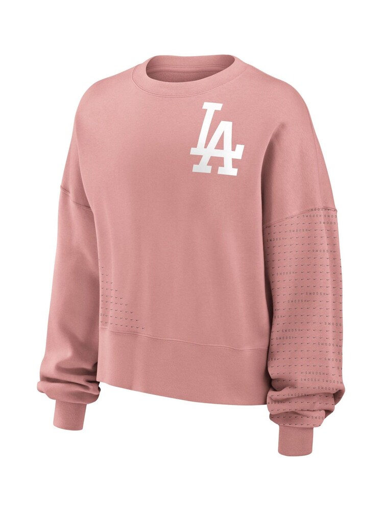 Fanatics Womens Pink Los Angeles Dodgers Statement Crewneck Jumper - Image 3 of 3