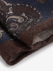 Navy Blue Polka Dot/Paisley Silk Tie And Pocket Square Set - Image 5 of 5