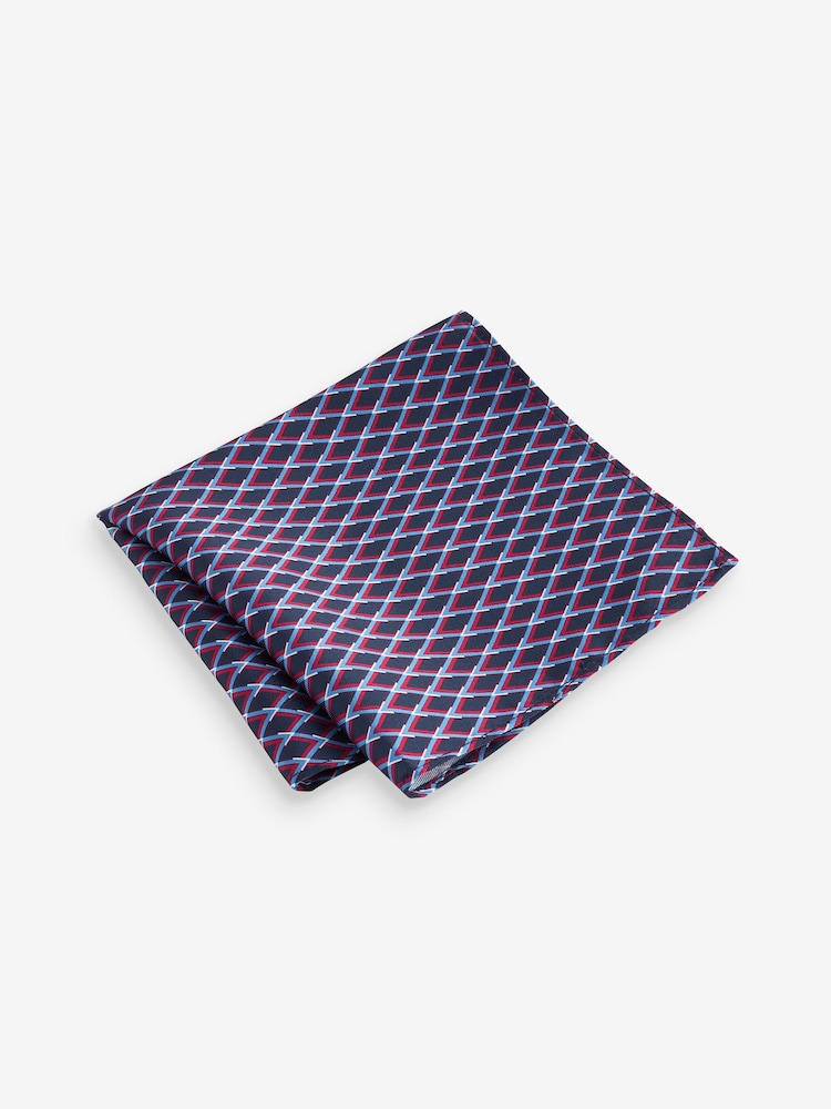Red Slim Tie And Pocket Square Set - Image 4 of 5