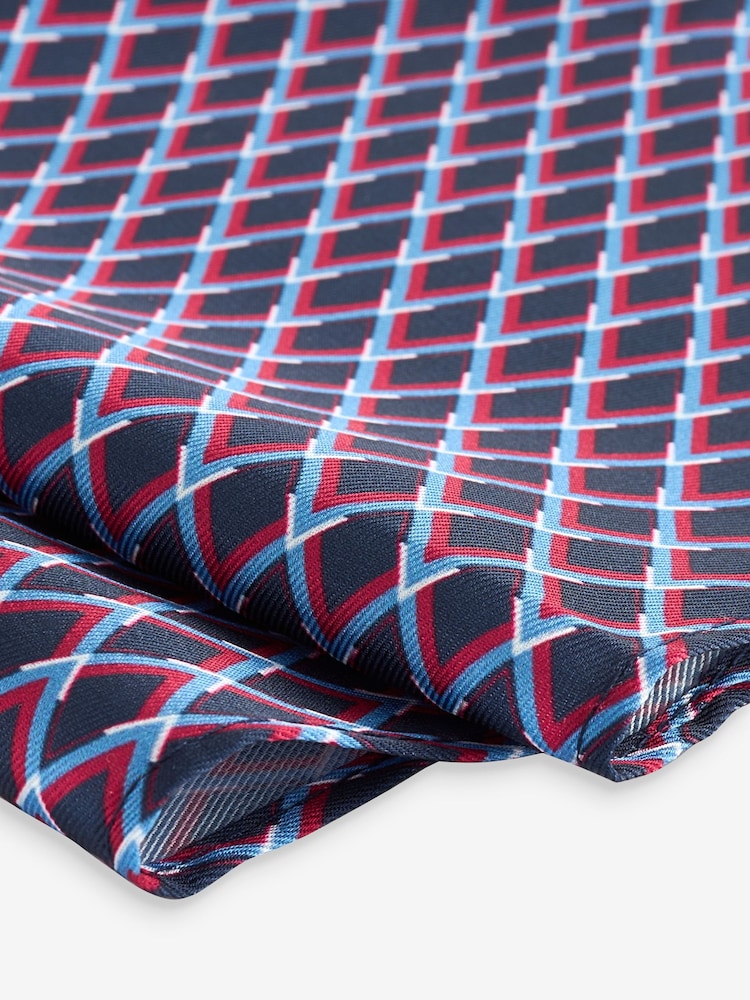 Red Slim Tie And Pocket Square Set - Image 5 of 5
