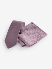 Damson Pink - Set aus Krawatte und Einstecktuch - Bild 1 von 5