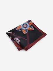 Rust Brown/Floral Silk Tie And Pocket Square Set - Image 4 of 5