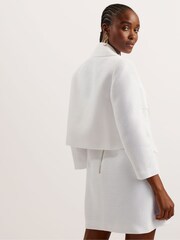 Ted Baker White Shiroi Cropped Raffia Jacket - Image 2 of 5