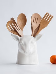 Suck UK Cream Ceramic Stag Kitchen Tidy - Image 2 of 3