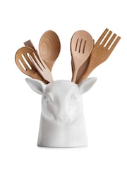 Suck UK Cream Ceramic Stag Kitchen Tidy - Image 3 of 3
