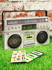 Suck UK Silver Boombox Lunch Box - Image 1 of 4