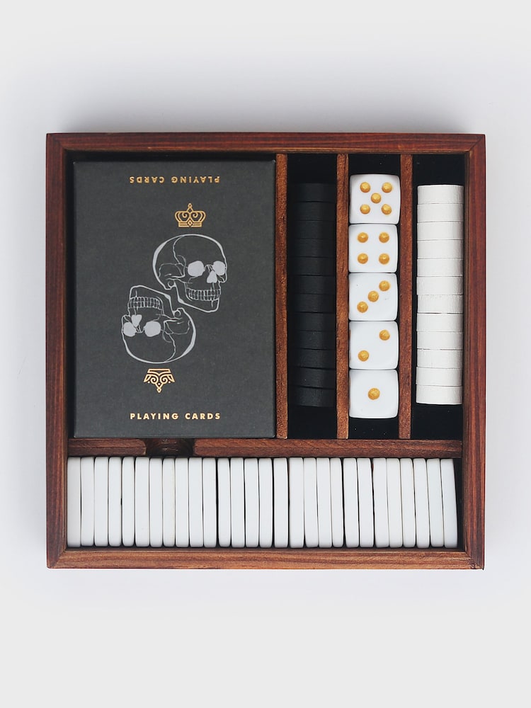 Suck UK Brown Iron And Glory Wooden Compendium Games Night - Image 2 of 4