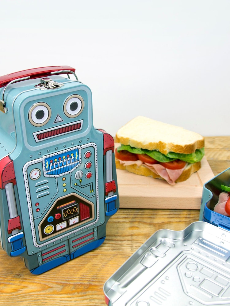 Suck UK Blue Robot Lunch Box - Image 1 of 4