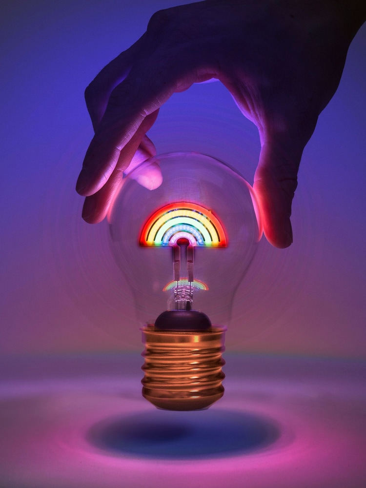 Suck UK Red Cordless Rainbow Lightbulb Rechargeable Wireless Lamp - Image 1 of 3
