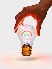 Suck UK Red Cordless Rainbow Lightbulb Rechargeable Wireless Lamp - Image 2 of 3