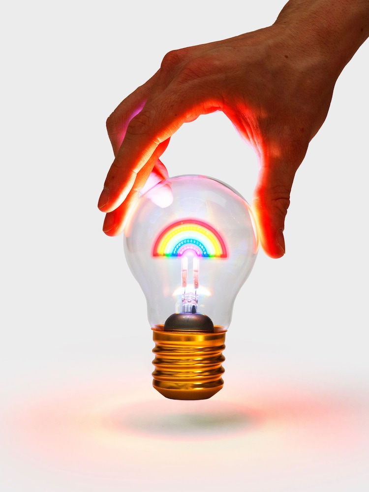 Suck UK Red Cordless Rainbow Lightbulb Rechargeable Wireless Lamp - Image 2 of 3