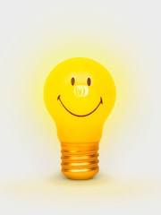 Suck UK Yellow Cordless Smiley® Lightbulb Lamp - Image 4 of 4