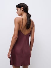 Chantelle Tattoo Love Satin Chemise, Plum - Image 2 of 5