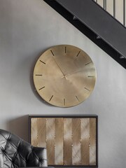 Libra Interiors Gold Santa Cruz Wall Clock 76cm Dia - Image 1 of 6