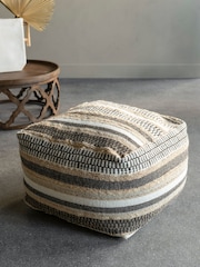 Libra Interiors Natural Jute and Wool Large Pouffe - Image 1 of 2