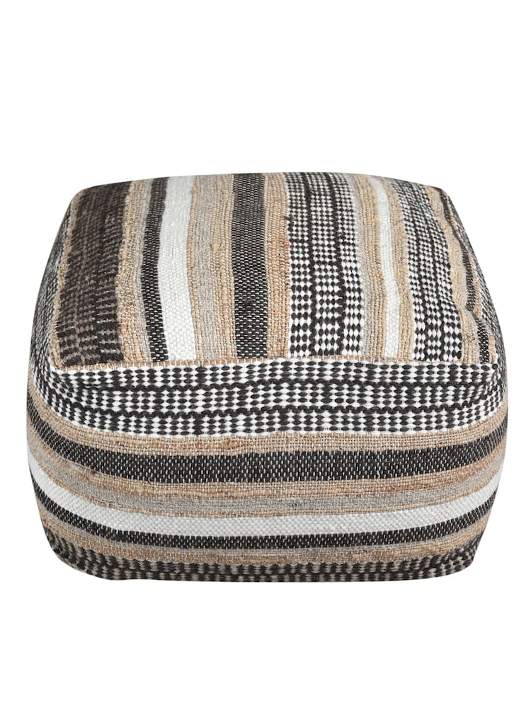 Libra Interiors Natural Jute and Wool Large Pouffe - Image 2 of 2