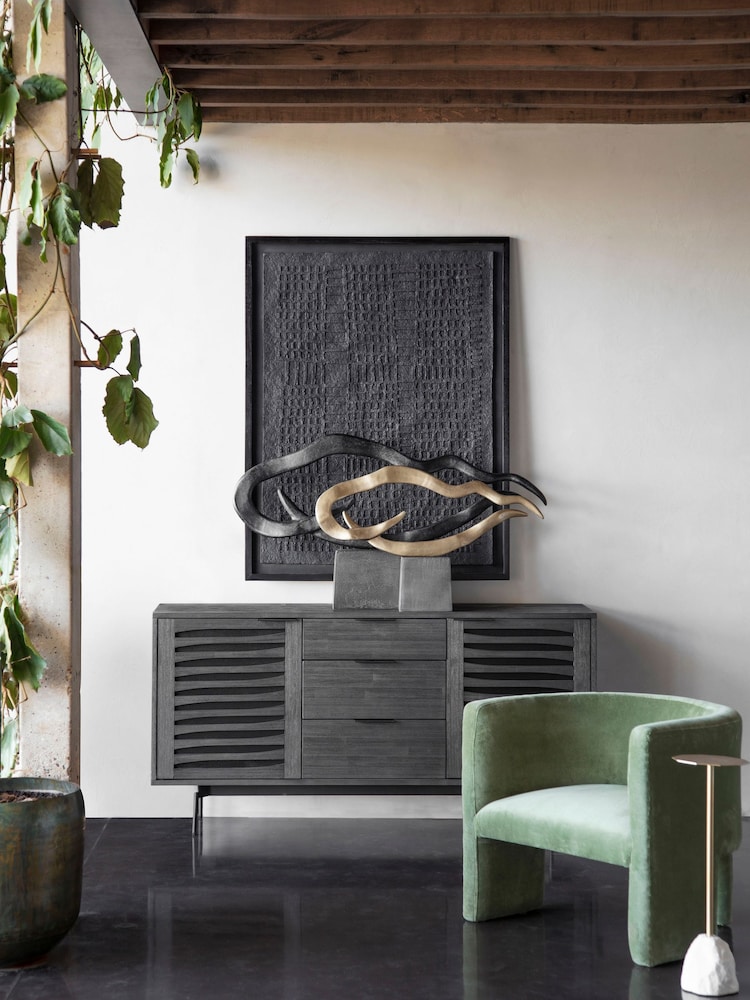 Libra Interiors Black Isla Large Textured Abstract Ornaments Sculpture - Image 2 of 6 Libra Interiors Black Isla Large Textured Abstract Ornaments Sculpture - Image 2 of 6