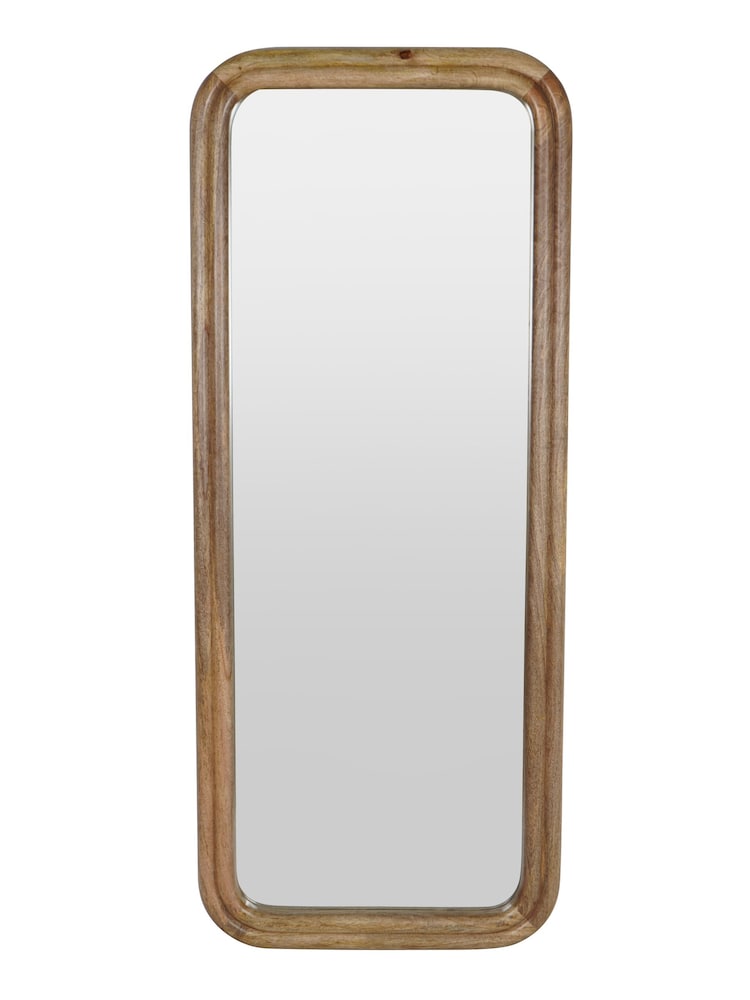 Libra Interiors Natural Leon Groove Edge Solid Wood Cheval Mirror - Image 2 of 6