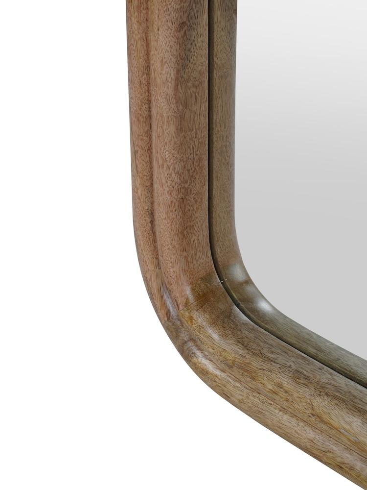 Libra Interiors Natural Leon Groove Edge Solid Wood Cheval Mirror - Image 6 of 6