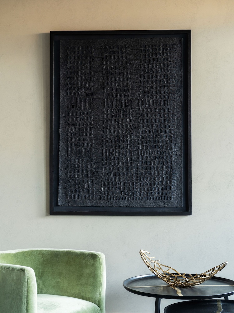 Libra Interiors Black Trenton Large Papier Mache 1 Wall Art - Image 1 of 6