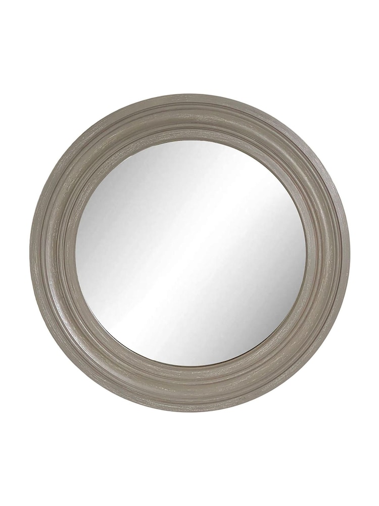 Libra Interiors Grey Barnabus Round Mirror 90cm - Image 2 of 2