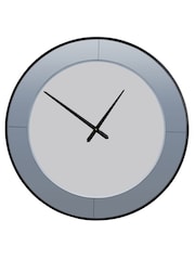 Libra Interiors Black Two Tone Mirrored Round Clock - Image 2 of 6