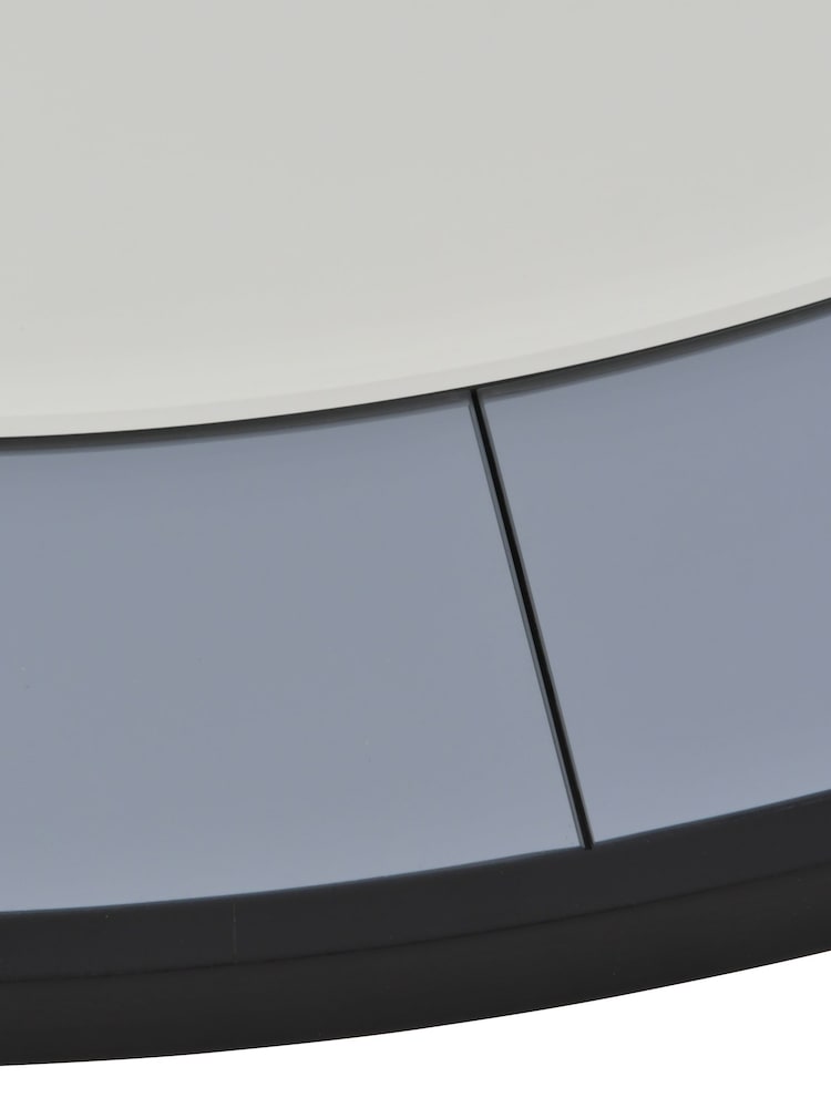 Libra Interiors Black Two Tone Mirrored Round Clock - Image 6 of 6