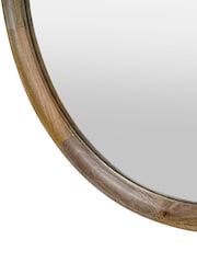 Libra Interiors Natural Leon Round Solid Wood Large Mirror - Image 5 of 6