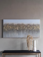 Libra Interiors Gold Abstract Golden Reeds Canvas 150x75cm - Image 1 of 6
