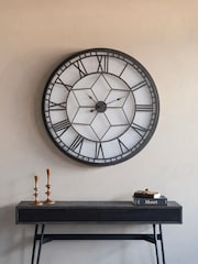 Libra Interiors Black Oversized Backlit Wall Clock - Image 1 of 6