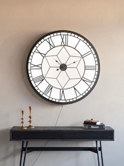 Libra Interiors Black Oversized Backlit Wall Clock - Image 2 of 6