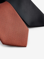 Orange/Black Textured Ties 2 Pack - Image 3 of 3