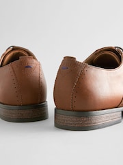 Tan Brown Embossed Oxford Wingcap Brogue Shoes - Image 4 of 6