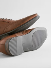 Tan Brown Embossed Oxford Wingcap Brogue Shoes - Image 5 of 6