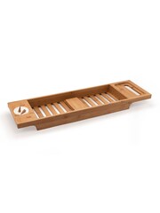 Suck UK Brown Calm Club Wooden Bath Caddy Set - Image 3 of 4