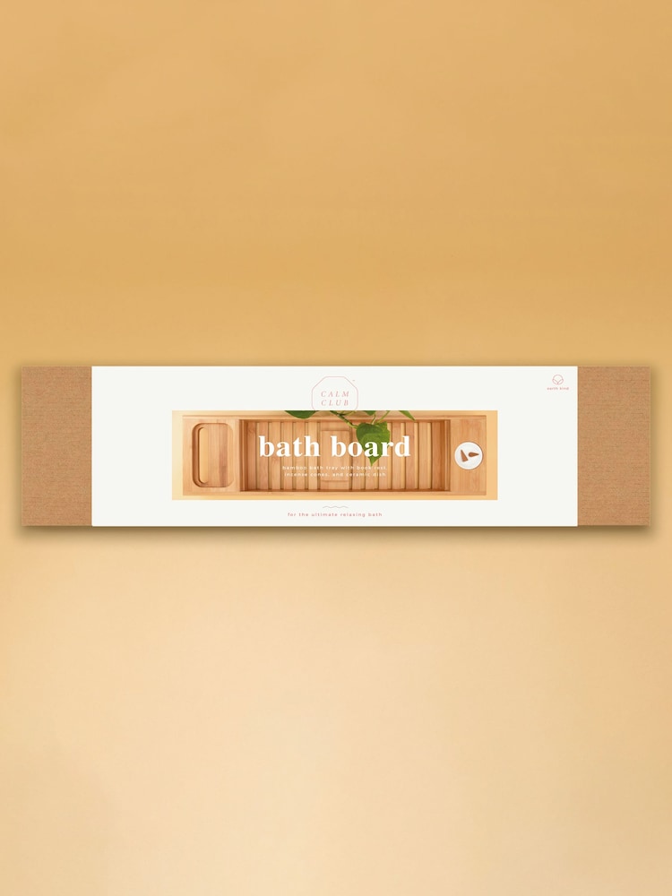 Suck UK Brown Calm Club Wooden Bath Caddy Set - Image 4 of 4
