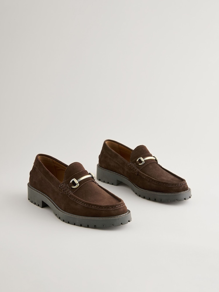 Čokoladno rjava - Čvrsti semišni mokasini Snaffle Loafers - Slika 2 iz 6 Čokoladno rjava - Čvrsti semišni mokasini Snaffle Loafers - Slika 2 iz 6