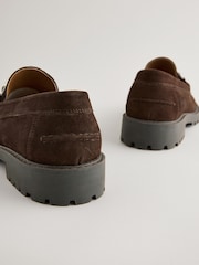 Chocolate Brown Chunky Suede Snaffle Loafers - Image 5 of 6