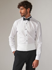 White Textured Cummerbund - Image 1 of 4